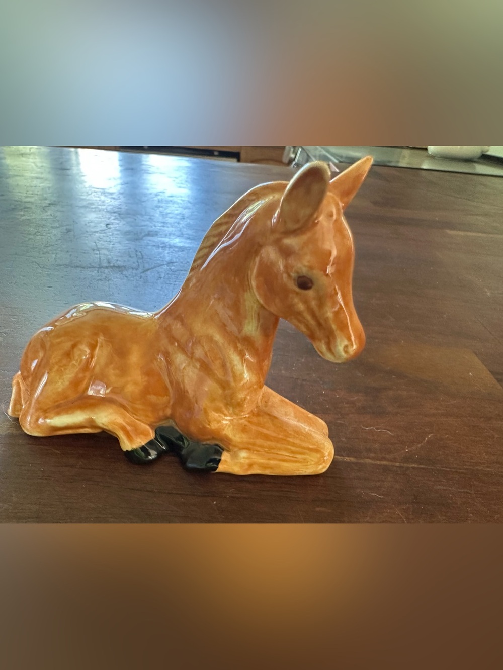 Vintage Horse Foal PALOMINO Model Horse Lying Down Gloss Finish Hand Sculptured